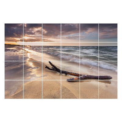 Samolepky na kachličky Západ slnka nad morom