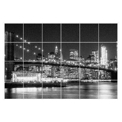 Samolepky na obklady Most cez mesto v noci