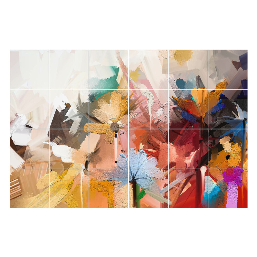 Samolepky na obklady Abstraktné kvety v pohybe