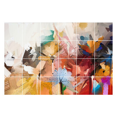 Samolepky na obklady Abstraktné kvety v pohybe