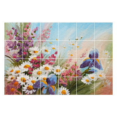 Samolepky na kachličky Kvetinová kytica v jarnom prostredí