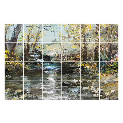 Samolepky na obklady Pokojná krajina s riekou