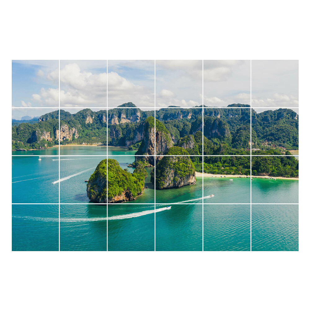 Nálepky na dlaždice Malebné ostrovy a more