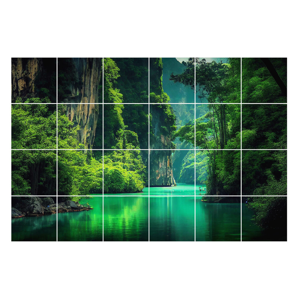 Samolepky na kachličky Malebné údolie s vodou