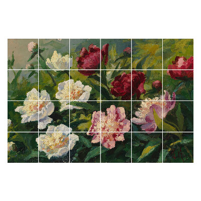 Samolepky na kachličky Kvetinová kytica v záhrade