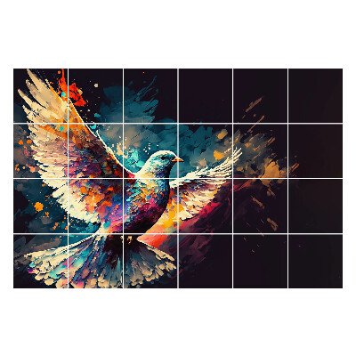 Samolepky na obklady Farebný vták v pohybe