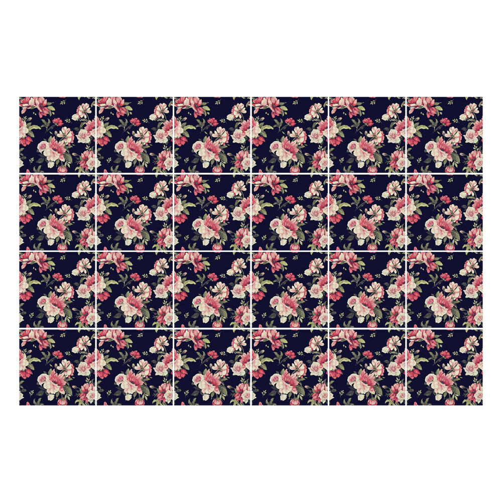 Samolepky na kachličky Kvety v hustej väzbe