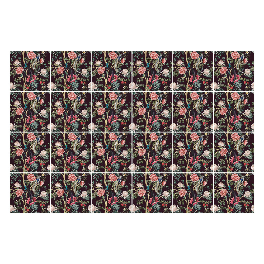 Samolepky na obklady Vertikálny kvetinový motív