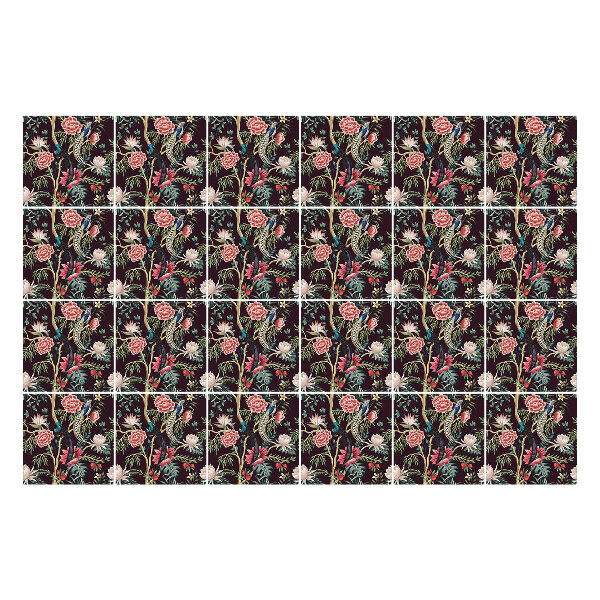 Samolepky na obklady Vertikálny kvetinový motív