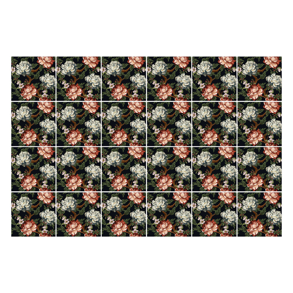 Samolepky na kachličky Kvetinový motív v húštine