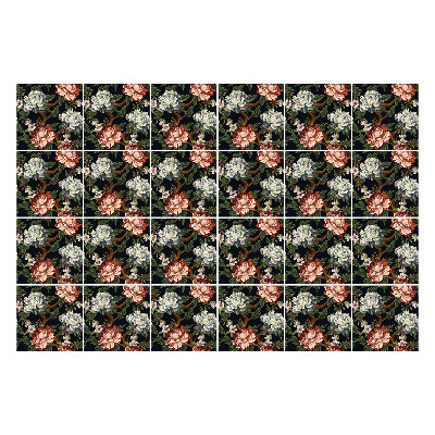 Samolepky na kachličky Kvetinový motív v húštine