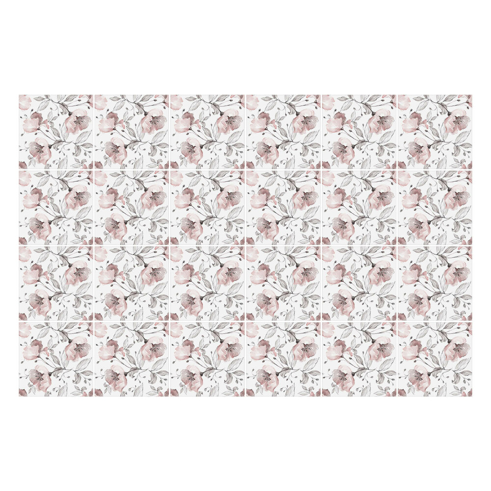 Nálepky na dlaždice Kvetinový motív s listami