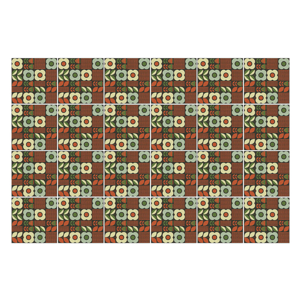 Samolepky na kachličky Kvetinové motívy dlaždíc