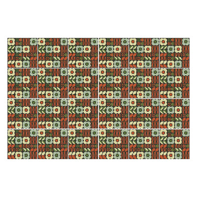 Samolepky na kachličky Kvetinové motívy dlaždíc