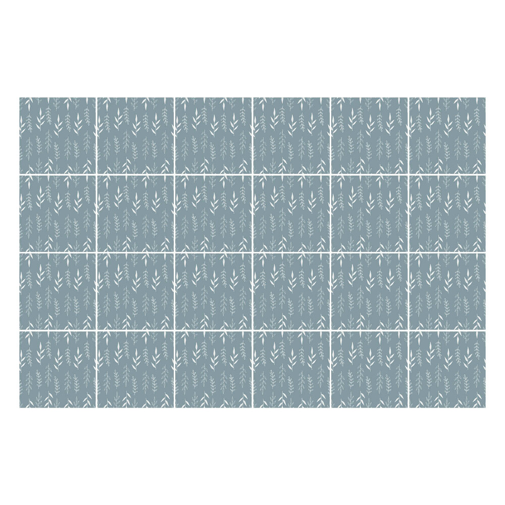 Nálepky na dlaždice Jemné listy v rade