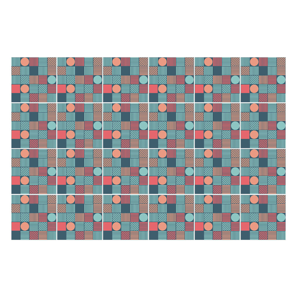 Samolepky na obklady Retro geometrický vzor