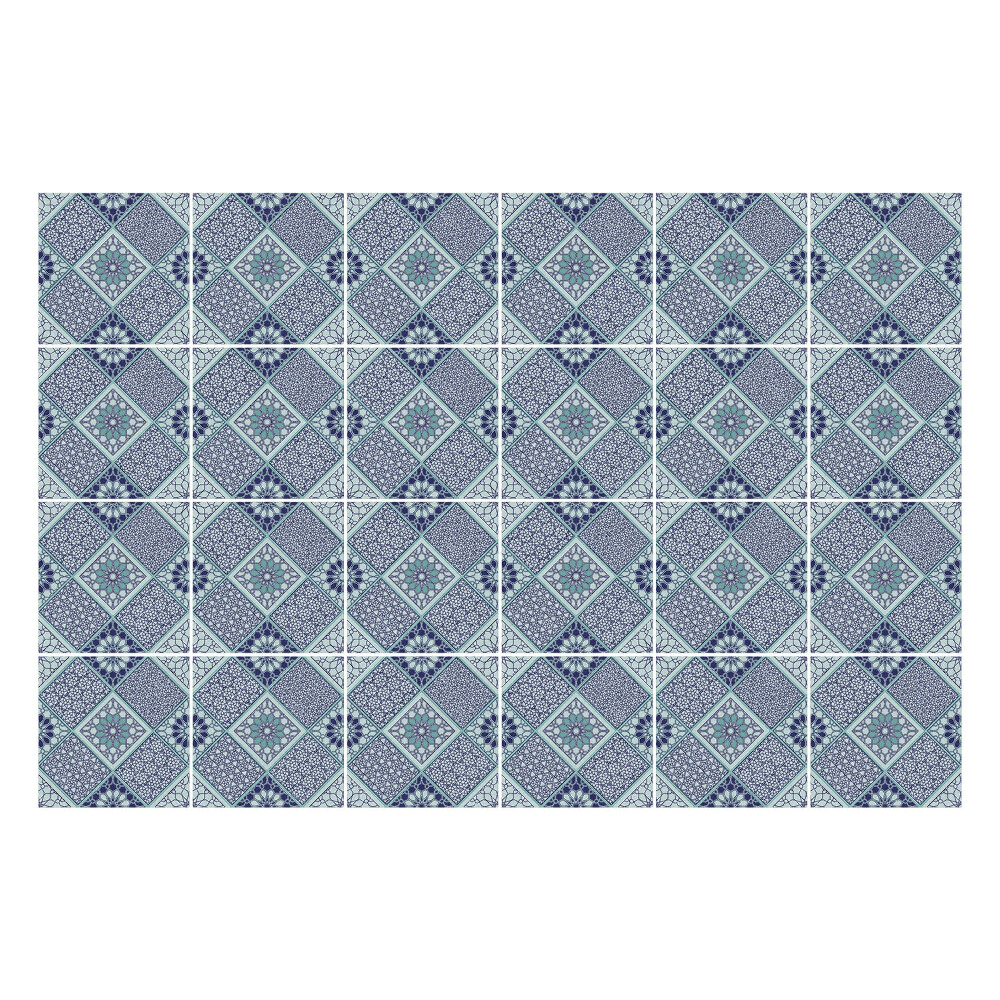 Samolepky na kachličky Geometrické diamanty s kvetmi