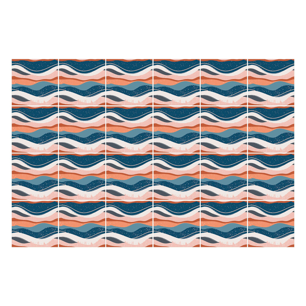 Samolepky na obklady Vlny v pastelových tónoch