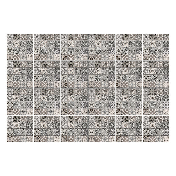 Samolepky na kachličky Šedé zdobené dlaždice