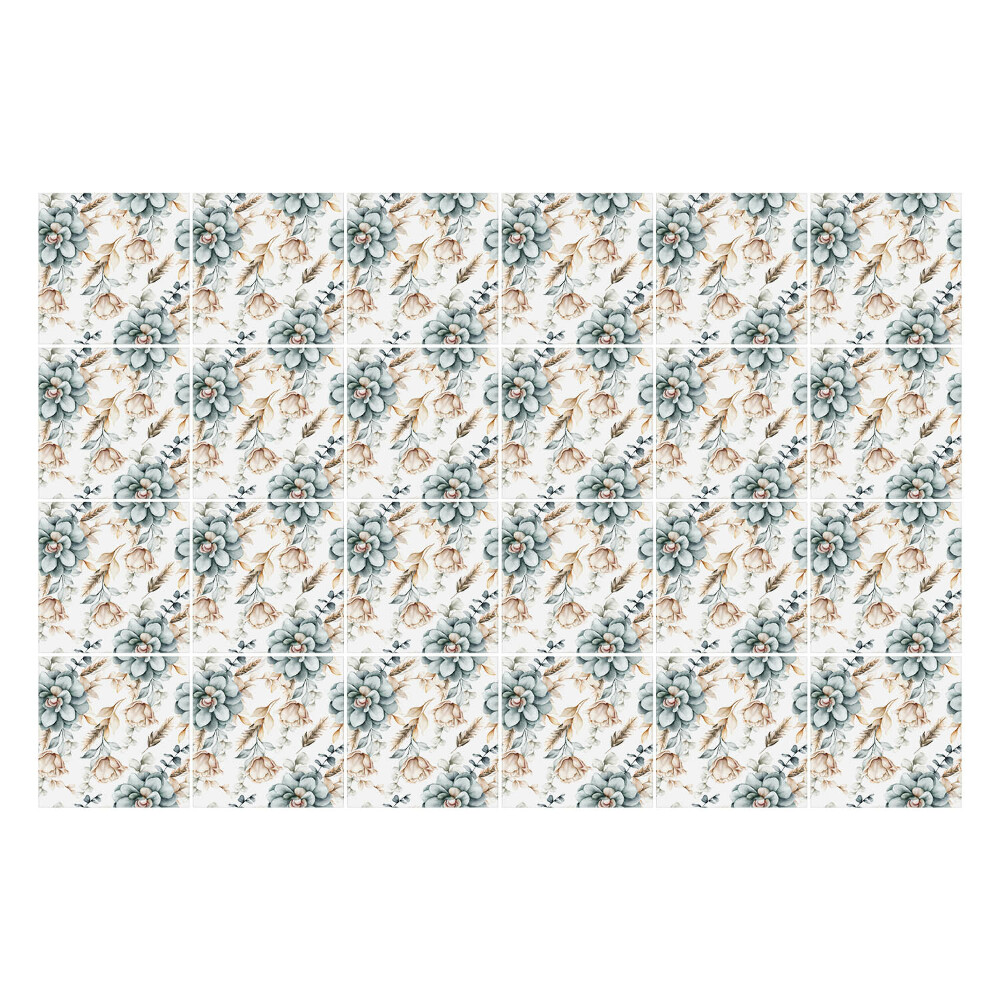 Samolepky na obklady Kvetinový motív s listami