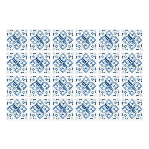 Samolepky na obklady Kvetinové ozdoby v dlaždiciach