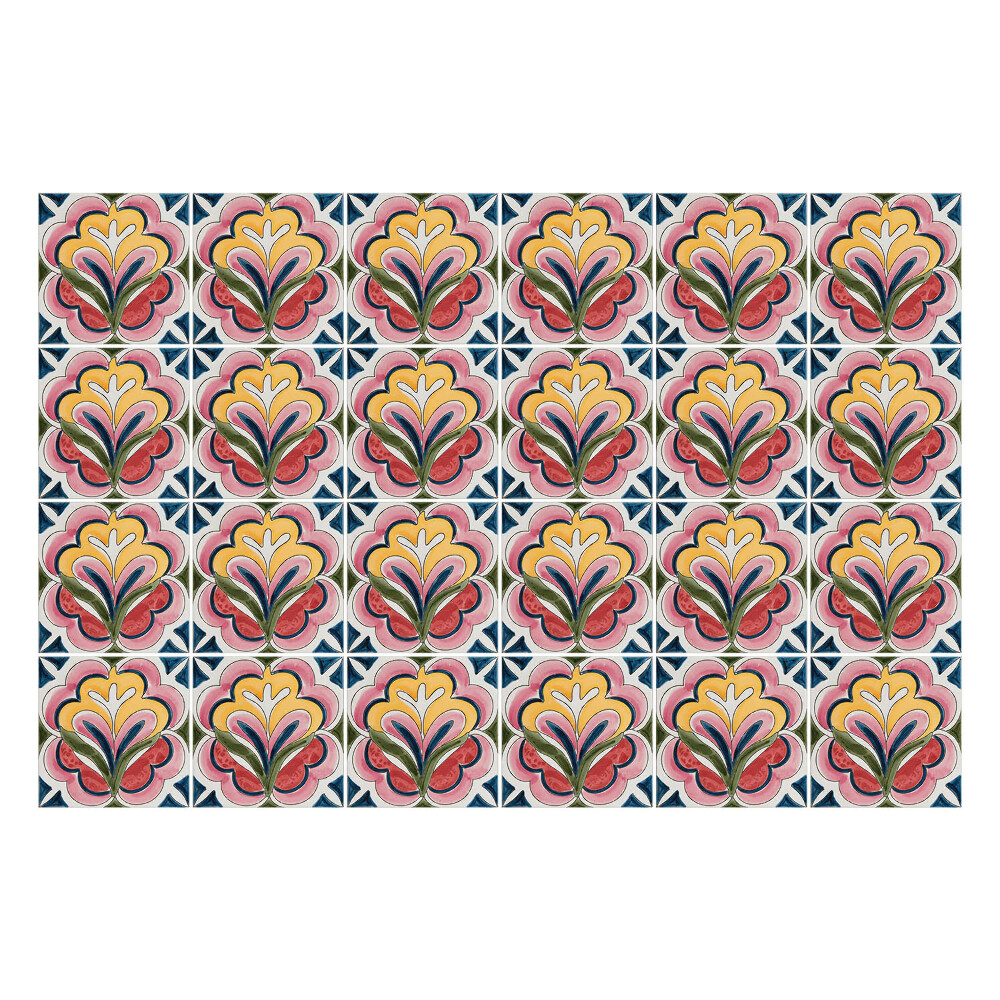 Samolepky na kachličky Kvetinové motívy v aranžmáne