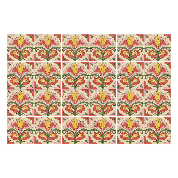 Nálepky na dlaždice Kvetinové ozdoby v aranžmáne