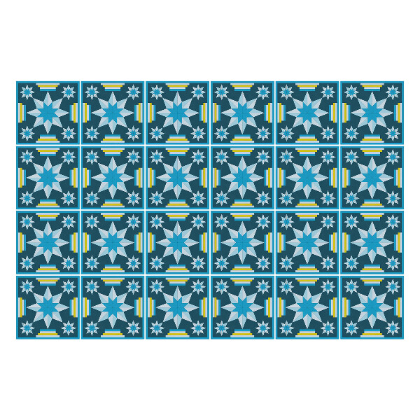 Nálepky na dlaždice Geometrické hviezdy a pruhy