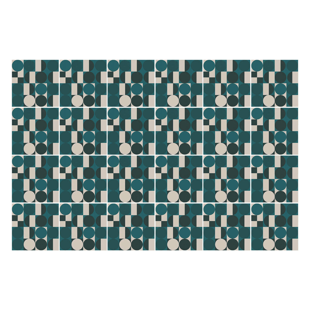 Samolepky na kachličky Geometria kruhov a obdĺžnikov