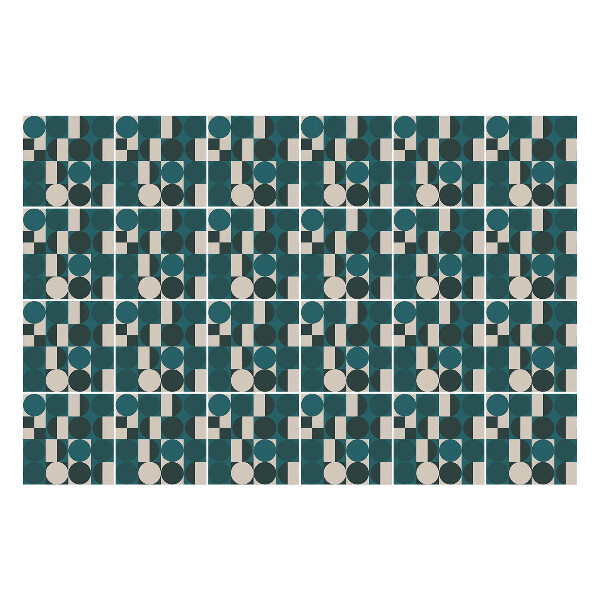 Samolepky na kachličky Geometria kruhov a obdĺžnikov