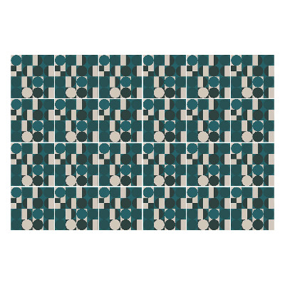 Samolepky na kachličky Geometria kruhov a obdĺžnikov