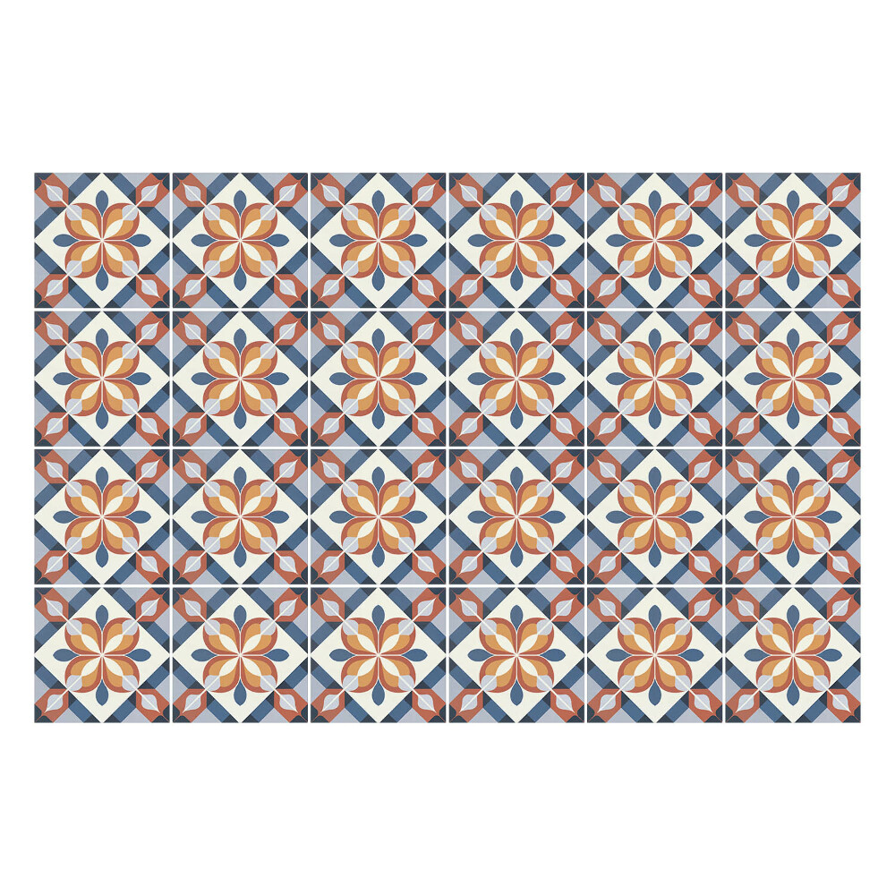 Nálepky na dlaždice Kvetinové motívy v sieťke