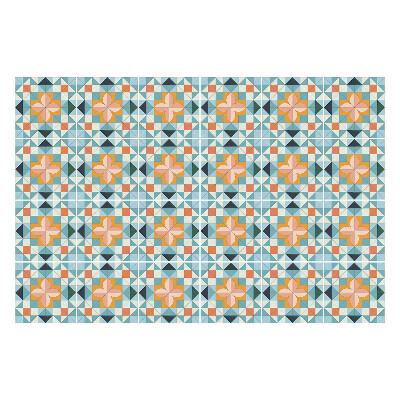 Samolepky na obklady Geometrické kvety v sieťke