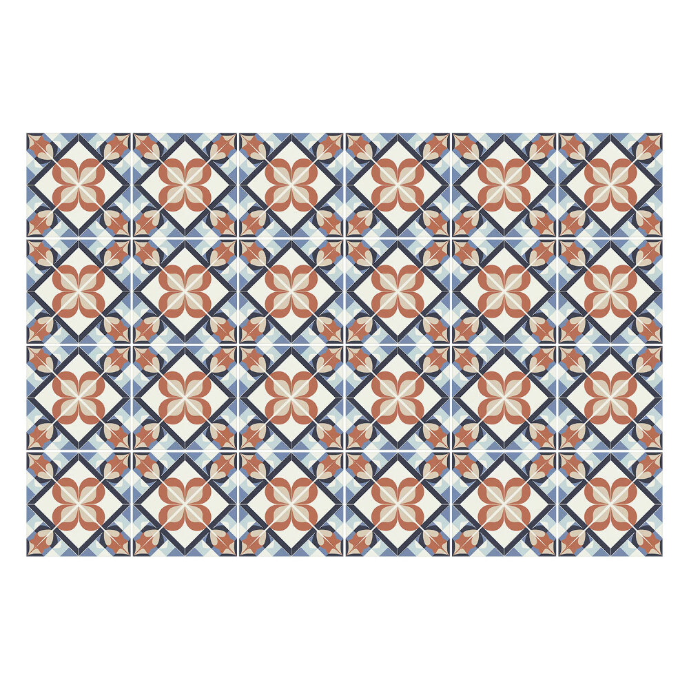 Nálepky na dlaždice Kvetinové motívy v kosoštvorcoch