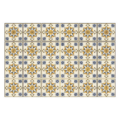 Samolepky na obklady Slnečné hviezdy v kockovanom vzore