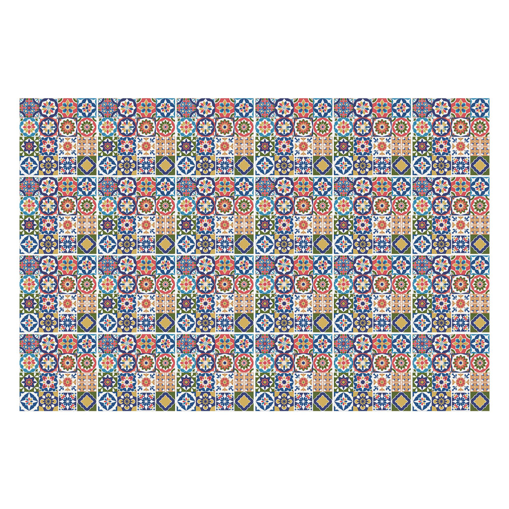 Samolepky na kachličky Geometrické kvetinové mozaiky