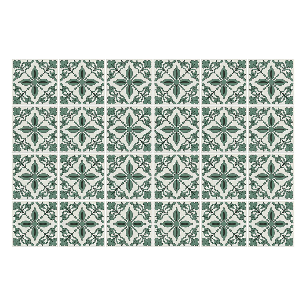 Nálepky na dlaždice Kvetinové ozdoby v sieťke