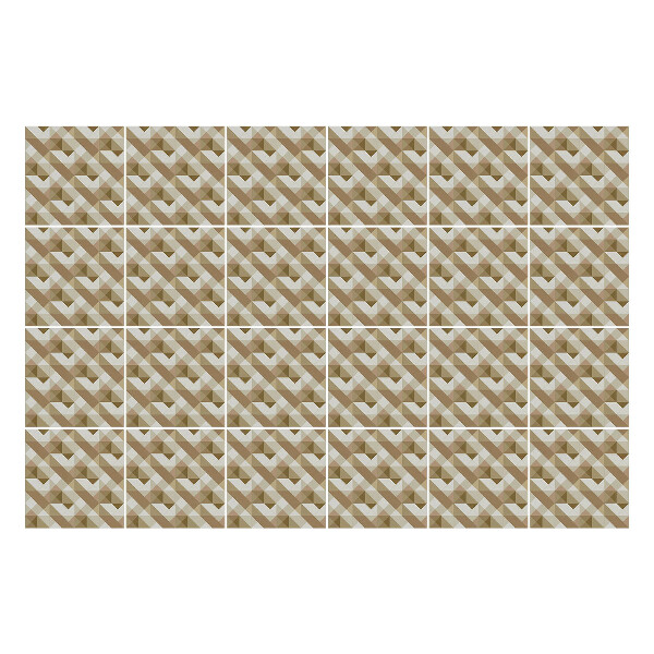 Samolepky na kachličky Geometrické trojuholníky v mriežke