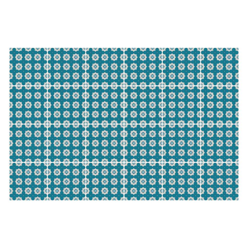 Samolepky na obklady Geometrické kvety v sieťke