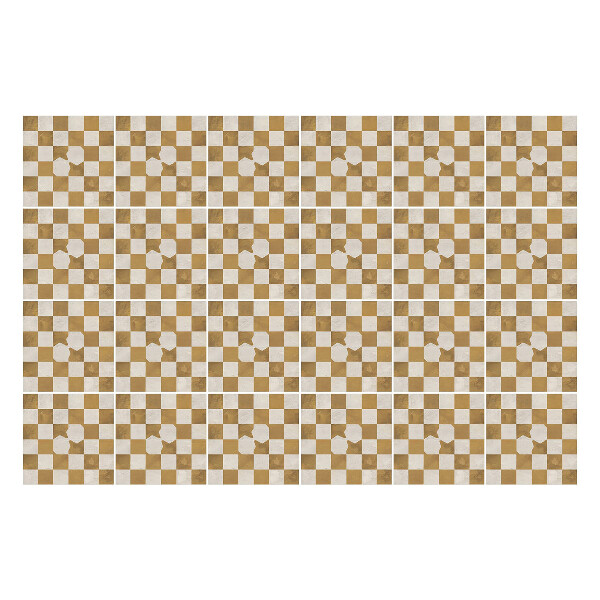 Samolepky na kachličky Šachovnica s motívom kvetov