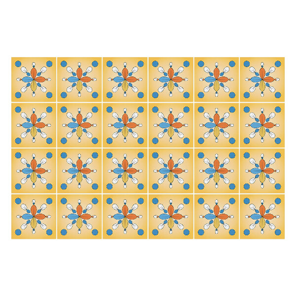 Nálepky na dlaždice Kvetinový motív s bodkami