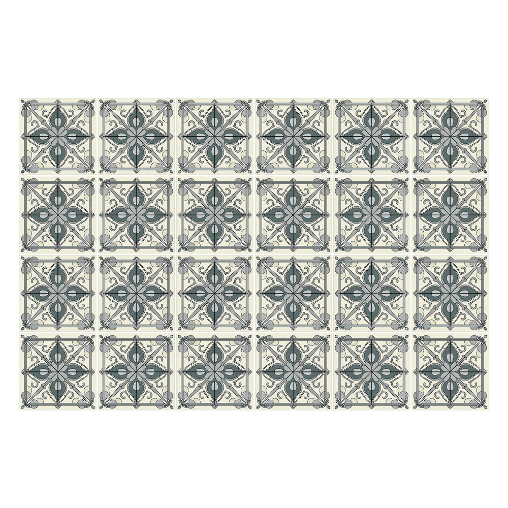 Nálepky na dlaždice Kvetinové ozdoby v sieťke