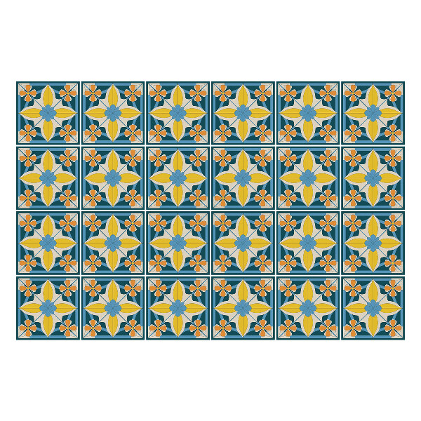 Samolepky na obklady Kvetinové motívy v sieťke