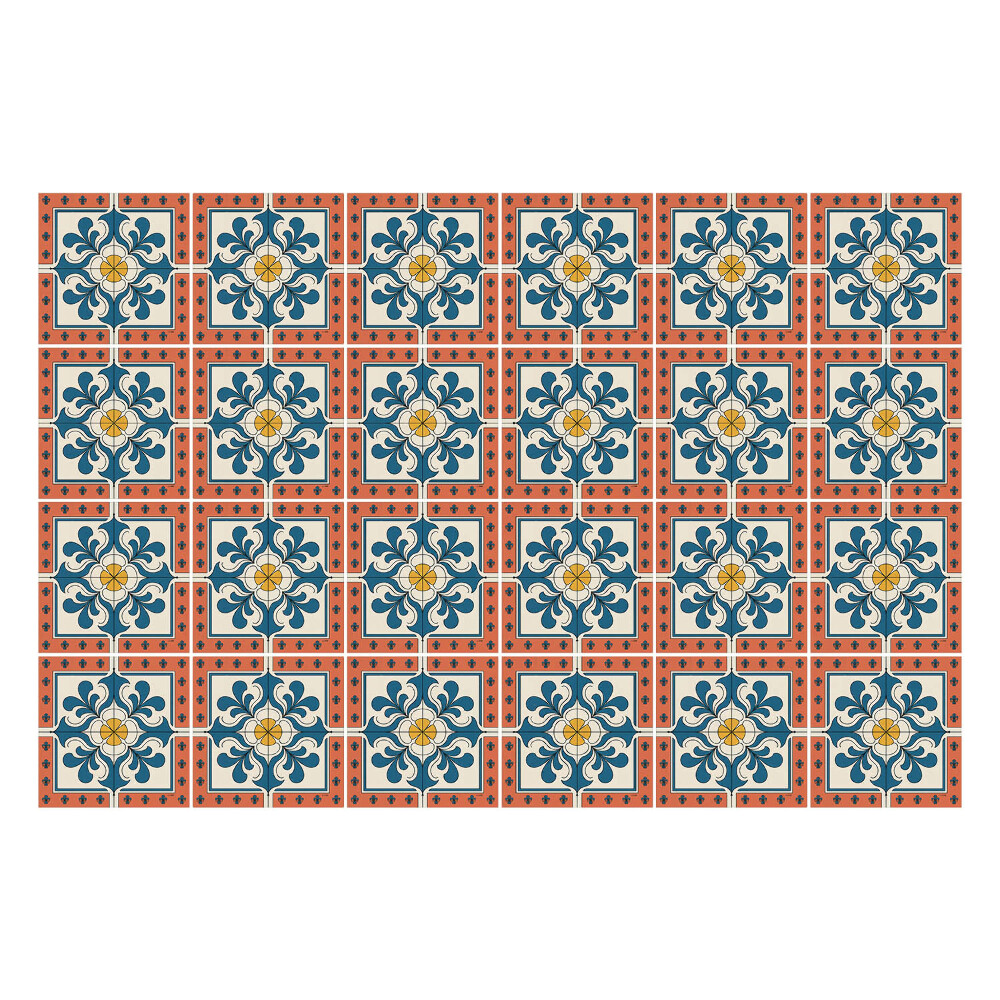 Samolepky na obklady Kvetinové motívy v štvorcoch