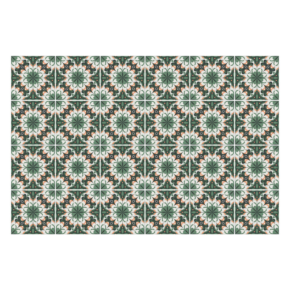 Nálepky na dlaždice Kvetinové motívy v symetrii