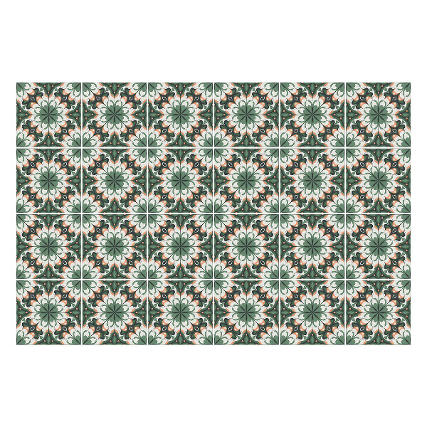 Nálepky na dlaždice Kvetinové motívy v symetrii