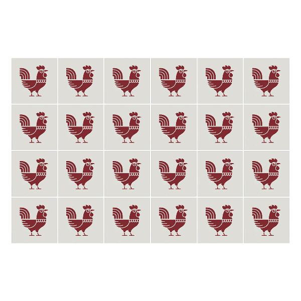 Nálepky na dlaždice Folklórne sliepky