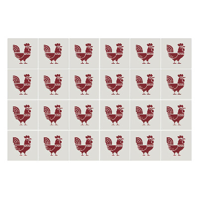 Nálepky na dlaždice Folklórne sliepky