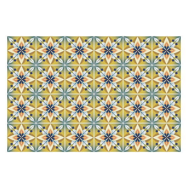 Samolepky na kachličky Živé motívy v mriežke