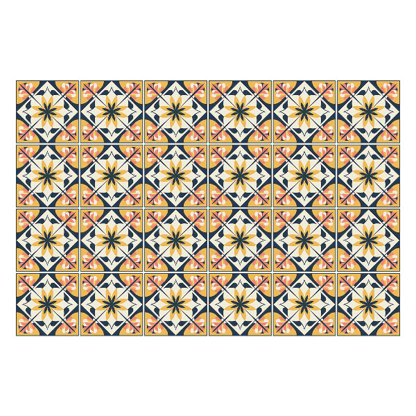 Nálepky na dlaždice Kvetinové symetrie v aranžmáne